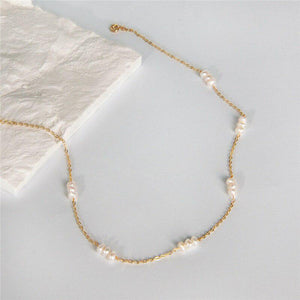 Delicate Pearl Gold Necklace