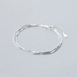 Delicate Multi Layer Sterling Silver Bracelet