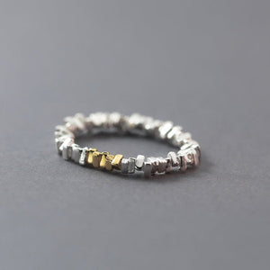 Chunky Beads Sterling Silver Ring
