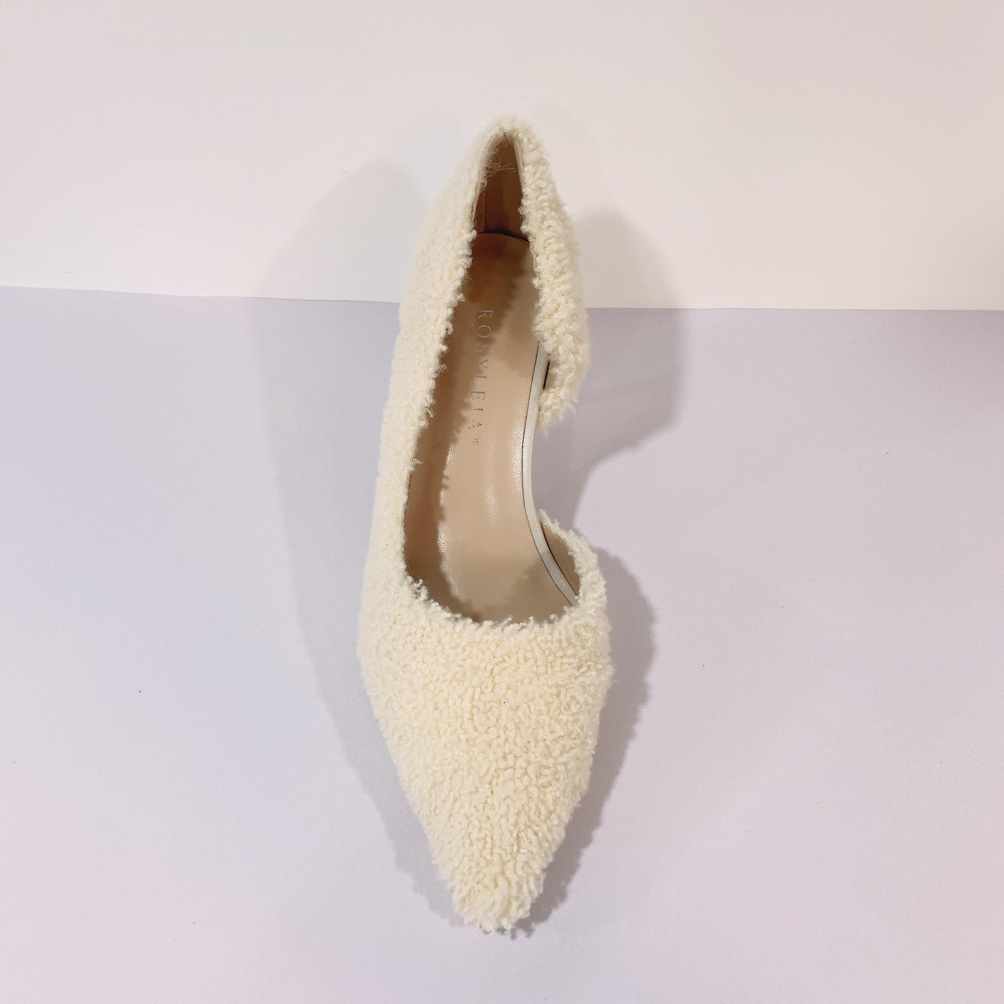 Off White Shearling Pumps