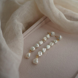 Handmade Long Pearl Earrings