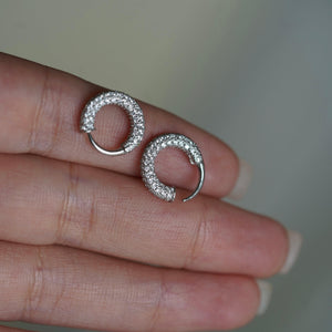 Mini Sparkle Sterling Silver Hoop Earrings