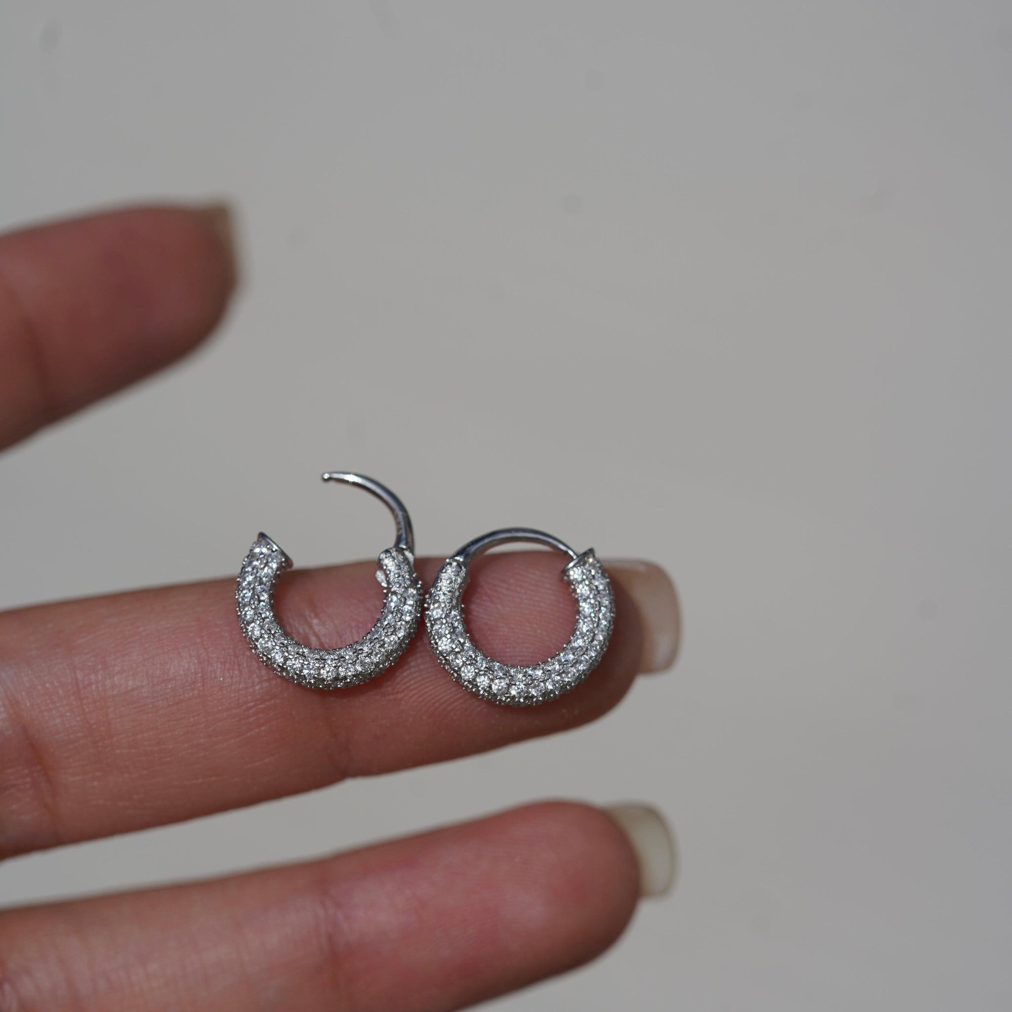 Mini Sparkle Sterling Silver Hoop Earrings