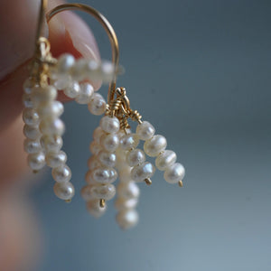 Gold Freshwater Pearls Drop Earrings