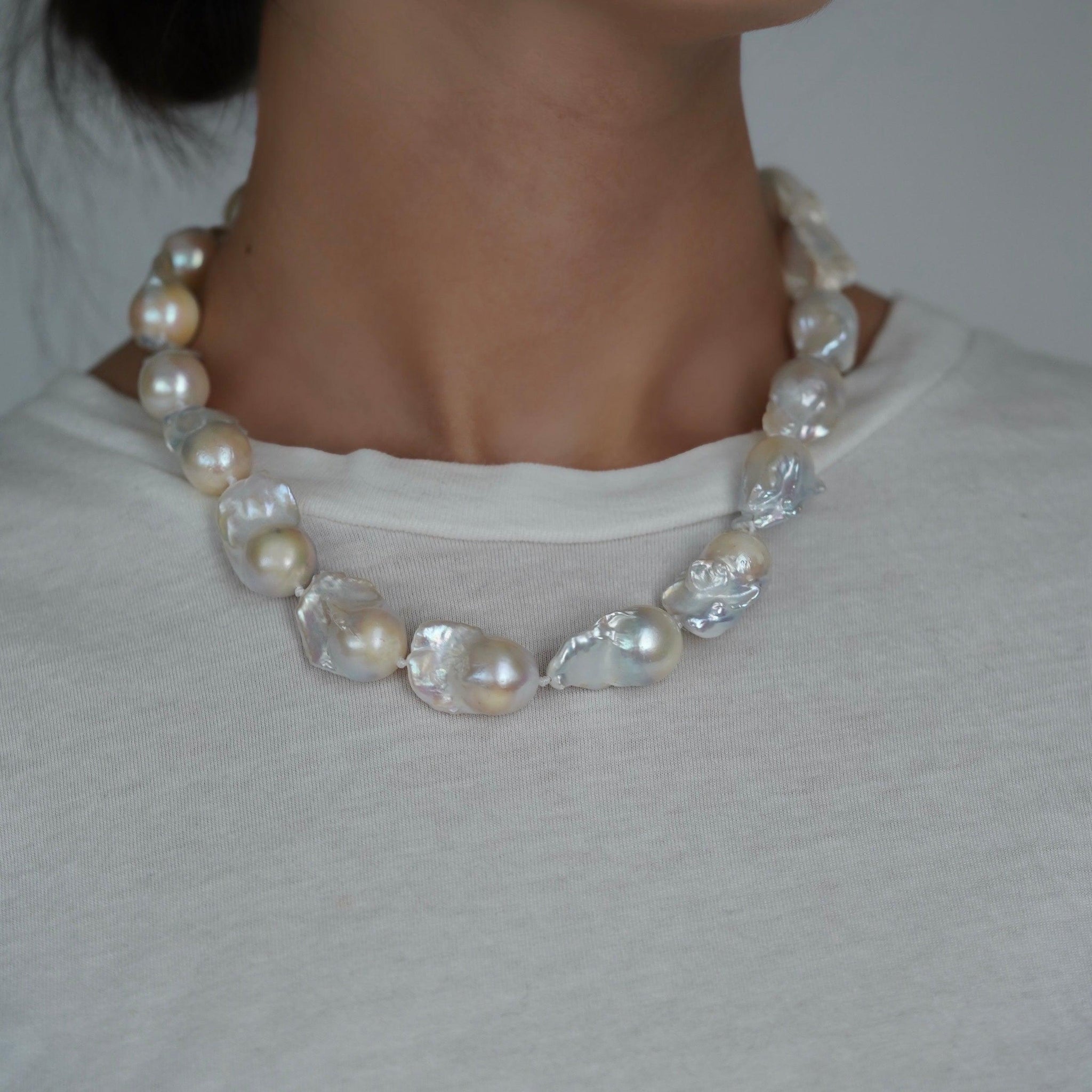 Freshwater Baroque Pearl Statement Necklace
