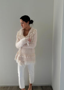 Alpaca Fringed Cardigan