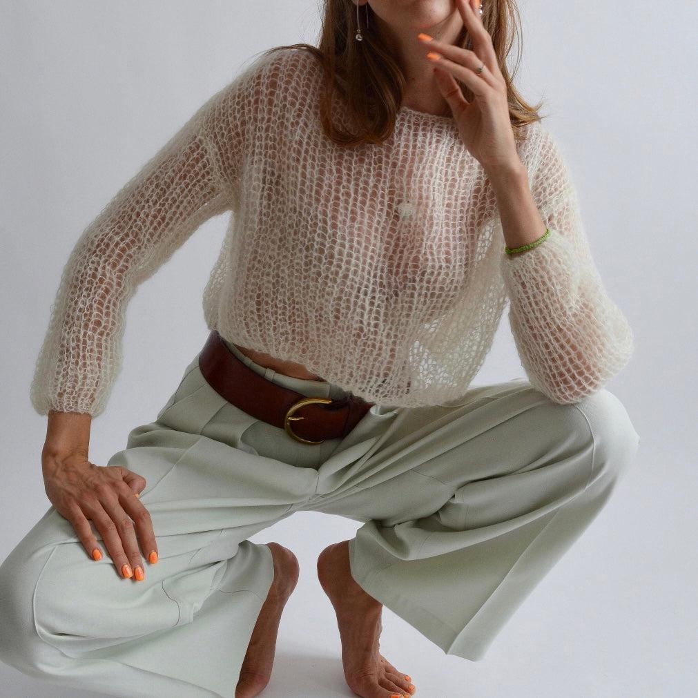 Cropped Delicate Mohair Sweater