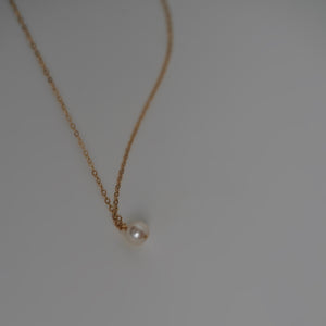 Gold Anklet With Mini Pearl Pendant