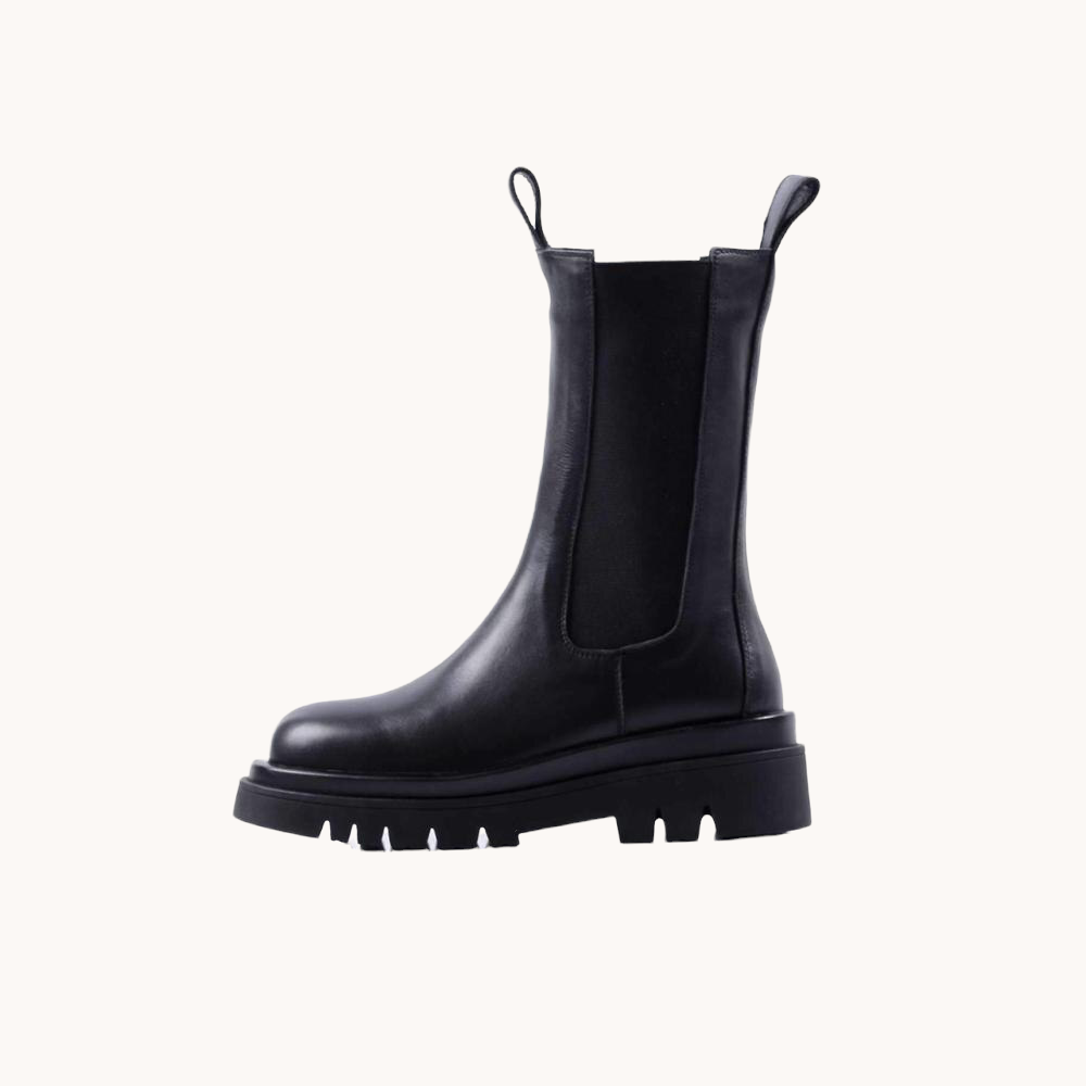 Handmade Leather Slip On Platform Boots