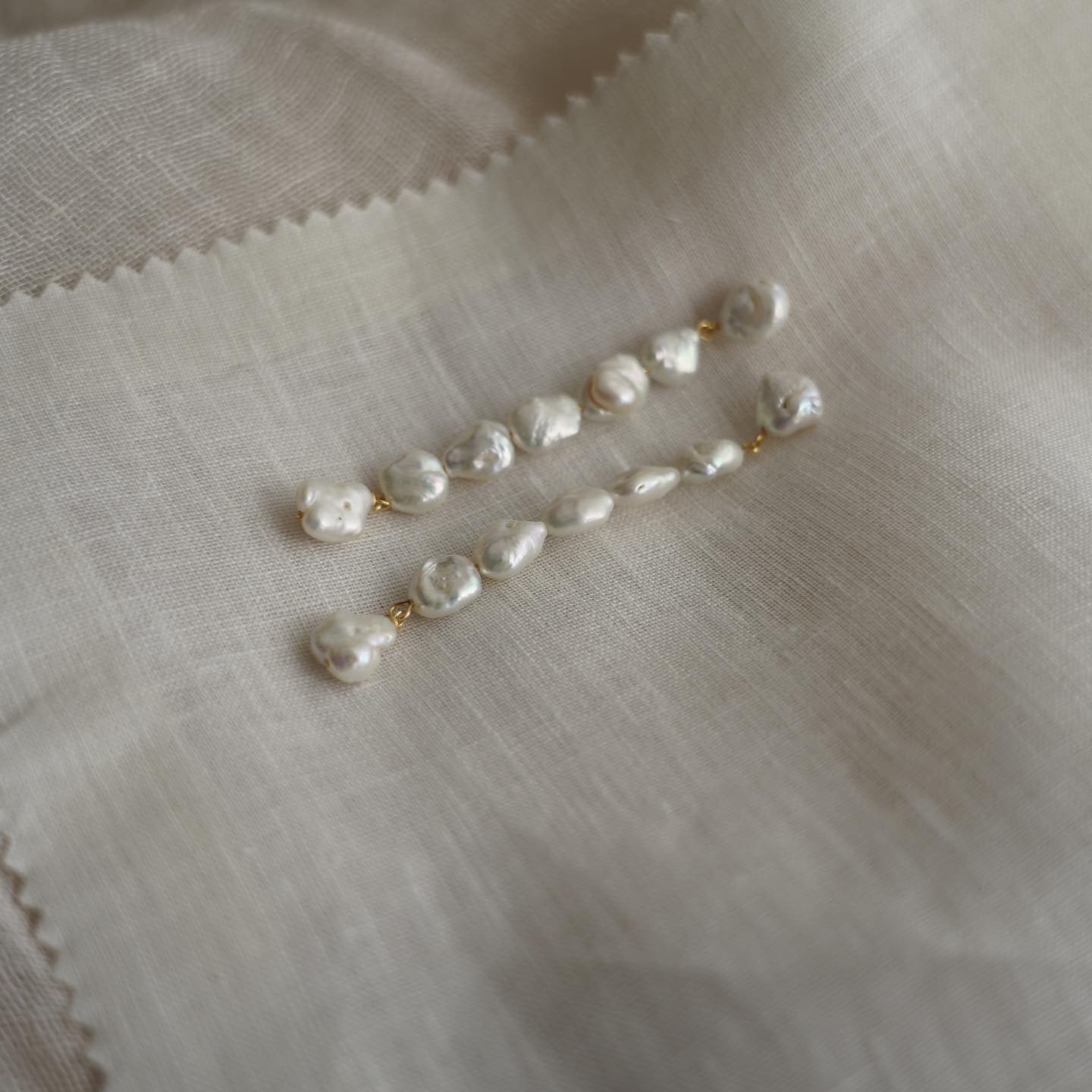 Handmade Long Pearl Earrings