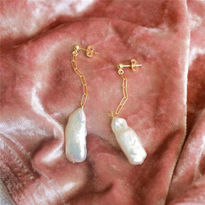 Pearl Pendant Chain Drop Earrings