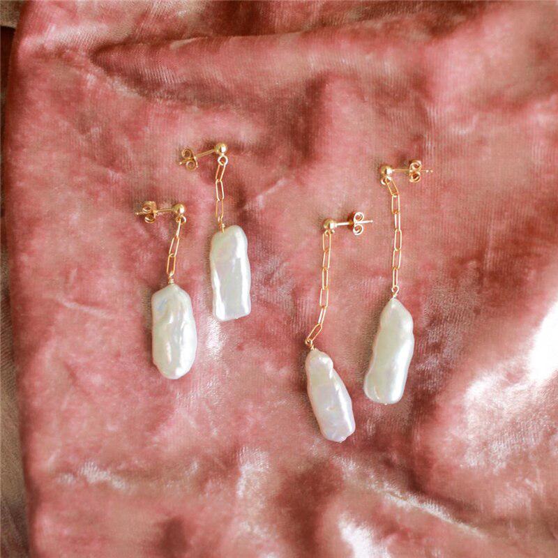 Pearl Pendant Chain Drop Earrings