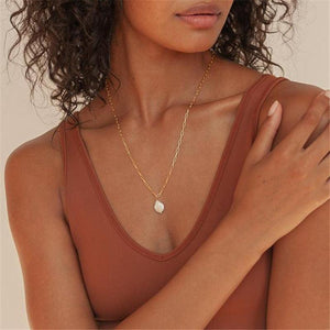 Pearl Pendant Linked Necklace