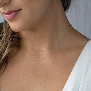 Handgefertigte Perlen Anhänger Gold Halskette – R O S Y L E I A ®