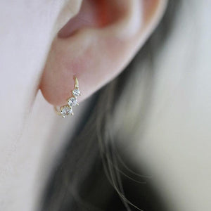 Tiny 9 Karat Zircon Earrings
