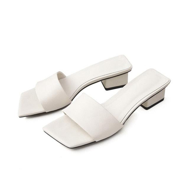 Square Leather Mules
